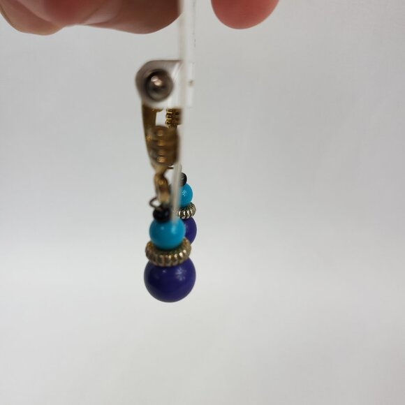 Cato Sensitive Ears Blue Round Dangle Gold Tone Loop Top Earrings NWT - Picture 3 of 5